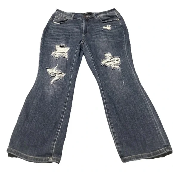 Judy Blue High Rise Distressed Straight Jean Stretch Plus Size 18W - Picture 3 of 9